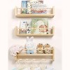 Attop Nursery Floating Shelves for Wall, Set of 3 Book Shelves Natural Wood Wall Mounted Organizer - 2 of 4