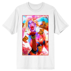 Harley Quinn Deceased Harley Waterprint Crew Neck Short Sleeve Men's White T-shirt - 1 of 3