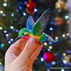 Graceful Hummingbird Iridescent Handcrafted Ornament, Glass Christmas Bird Tree Decoration| OrnamentallyYou - 4 of 4