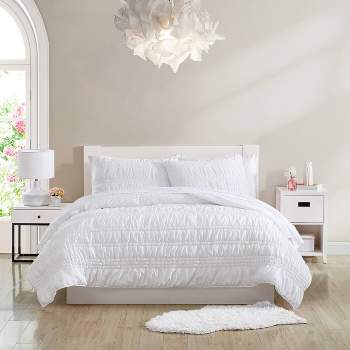 Microsculpt Solid Ogee 2-Piece White Twin Comforter Set in the Bedding Sets  department at