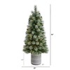 Nearly Natural 4.5-ft Nova Scotia Artificial Christmas Tree in Engraved Geometric Stone Planter - 2 of 4