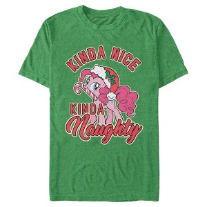 Men's My Little Pony: Friendship is Magic Christmas Pinkie Pie Naughty or Nice T-Shirt - 1 of 4