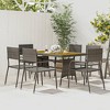 vidaXL Patio Furniture Set 9 Piece Table and Chair with Cushions Poly Rattan - Gray 6 - 2 of 4