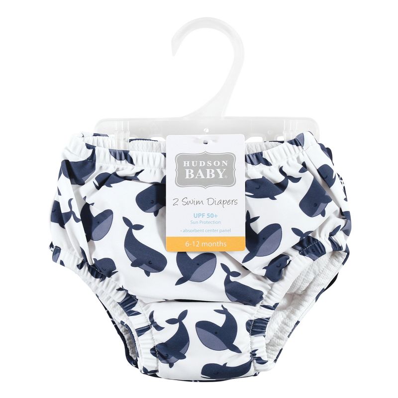 Hudson Baby Infant Boy Swim Diapers, Whale Anchor, 2 of 5