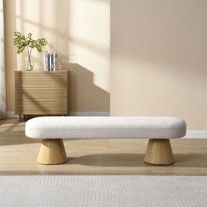 NicBex 49 Inch Ottoman Bench Modern End of Bed Bench with Cushion and Wooden Legs for Living Room, Dining Room, Entryway, Load 300 lb - 1 of 4