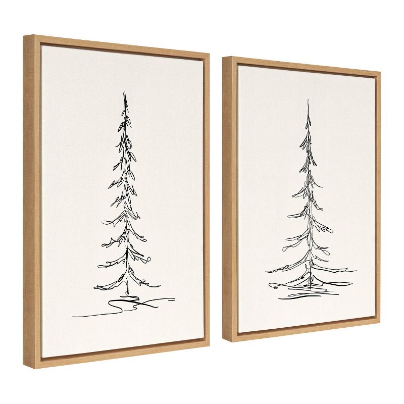 18&#34; x 24&#34; 2pc Sylvie Minimalist Evergreen Trees Sketch Framed Canvas Set by the Creative Bunch Studio - Kate &#38; Laurel All Things Decor, 3 of 8