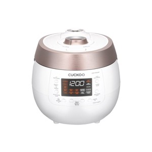 CUCKOO 6-Cup Heating Twin Pressure Rice Cooker and Warmer White: 14 Settings, Automatic Keep Warm, Dishwasher-Safe Parts - 1 of 4