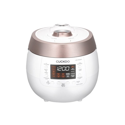 CUCKOO 6-Cup Heating Twin Pressure Rice Cooker and Warmer White: 14 Settings, Automatic Keep Warm, Dishwasher-Safe Parts - image 1 of 4