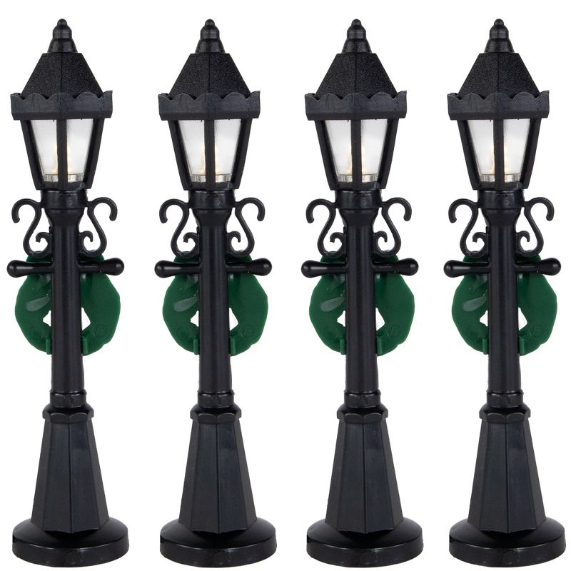 Northlight Set of 4 Lighted Street Lamps Christmas Village Display Pieces - 4.75", 4 of 7