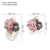 Unique Bargains Silk Wedding Prom Artificial Rose Boutonniere and Wrist Corsage Set - 2 of 3