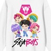 KPop Demon Hunters Saja Boys Kawaii Chibi Characters Adult White Crew Neck Sweatshirt - 2 of 3