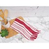 carol & frank Oriana Ruby Tassel Christmas Embroidered Cotton Waffle Weave Dishtowel - 2 of 3