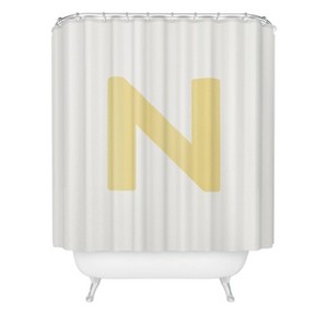 Deny Designs April Lane Art Block Monogram Shower Curtain - 1 of 3
