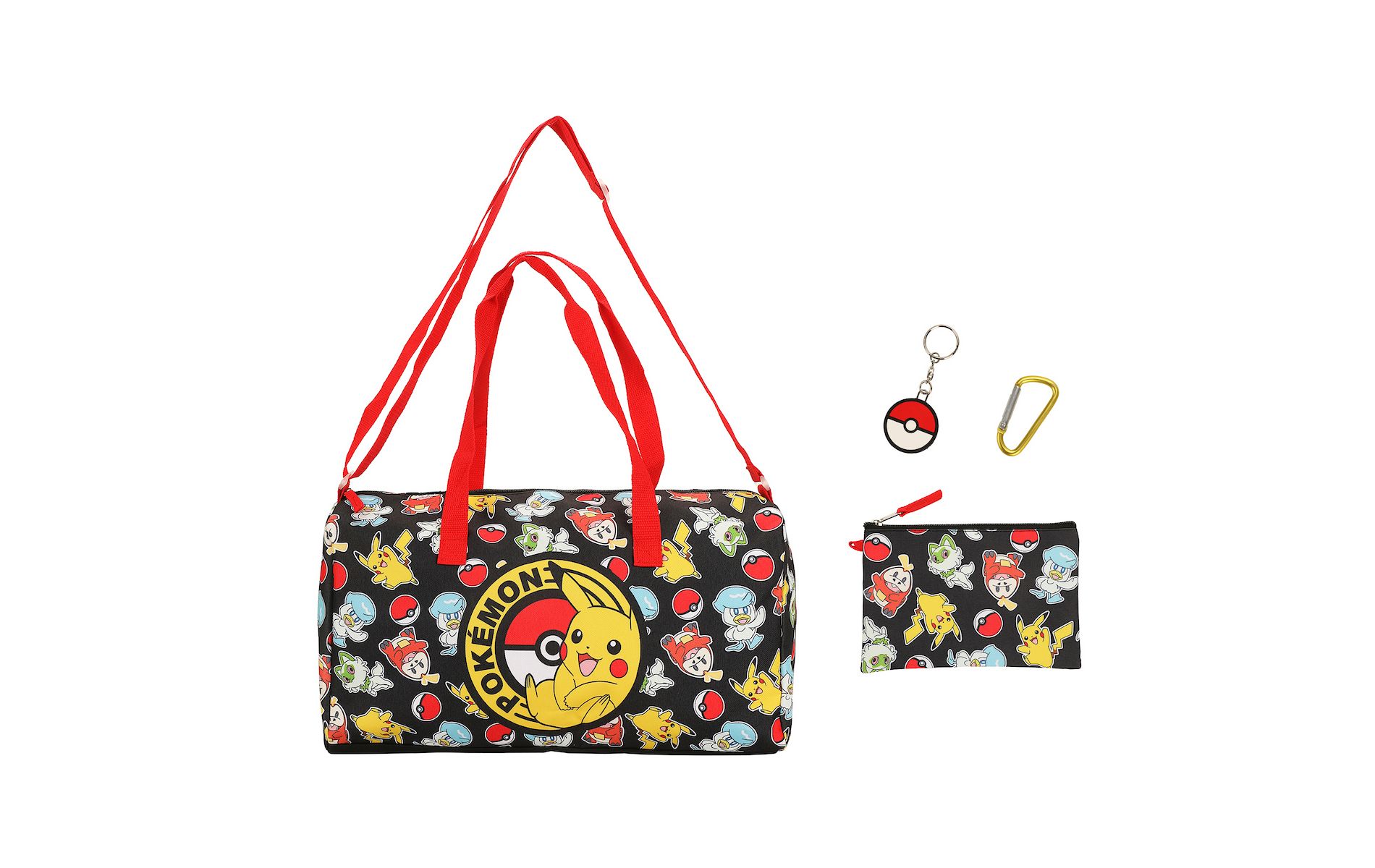 Pokémon Half Poké Ball & Character Print 4-Piece Duffel Bag Set