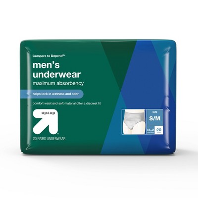 Men's Incontinence Underwear - Small/Medium - 20ct - up & up™