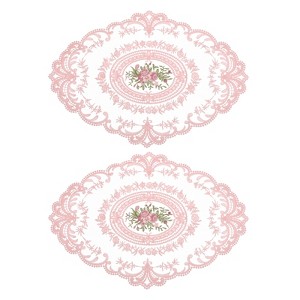 Unique Bargains Retro Lace Embroidered Polyester Placemat 2 Pcs - 1 of 4