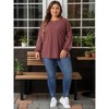 Agnes Orinda Women's Plus Size Lace Crew Neck Long Sleeve Knit Blouses - 3 of 4
