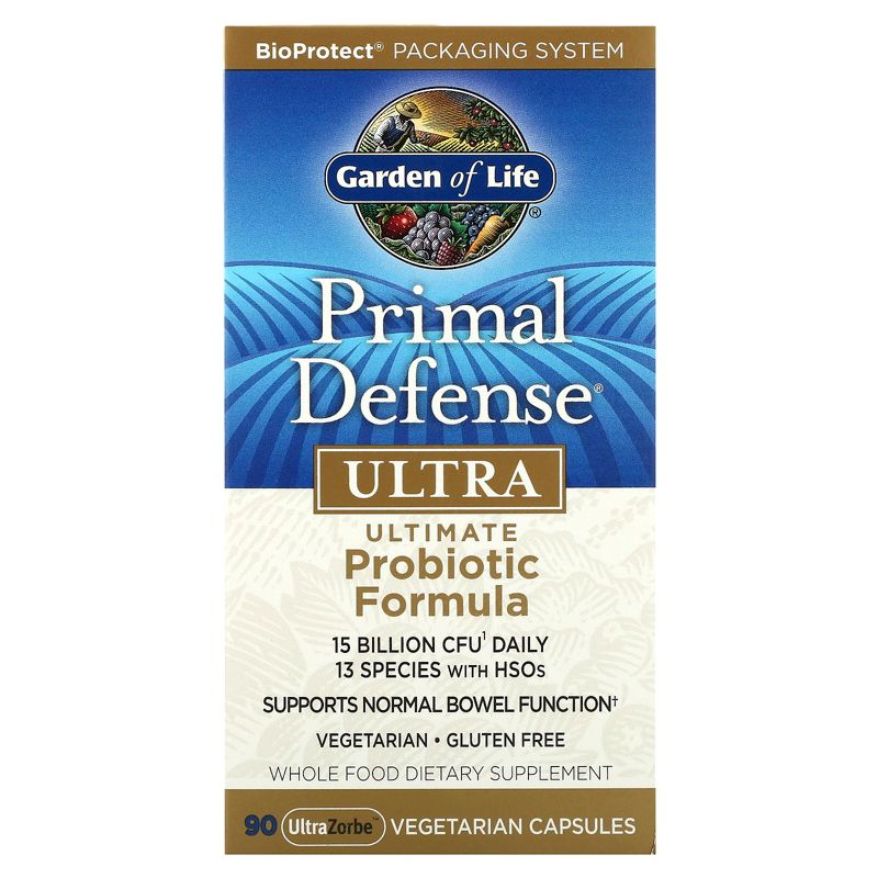 Garden of Life Primal Defense, Ultra, Ultimate Probiotic Formula, 90 UltraZorbe Vegetarian Capsules, 1 of 4