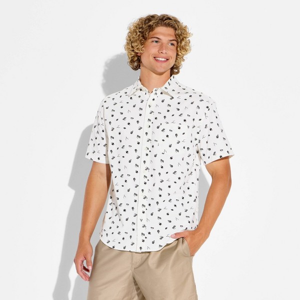 Camisa de campamento con estampado de día de juego, de botones completos para hombre - Goodfellow & Co™ 2