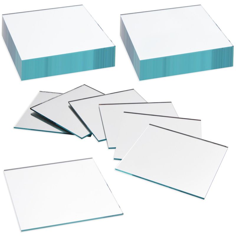 Juvale 50 Pack Square Glass 3 Inches Mirror Tiles for DIY Craft Projects, Art Supplies, Home Decoration, Mosaics, 1 of 9