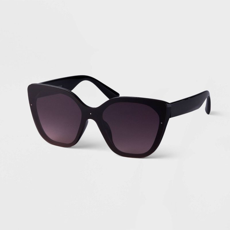 Women&#39;s Square Shield Sunglasses - A New Day&#8482; Black, 2 of 3