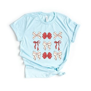 Simply Sage Market Women's Coquette Baseball Bow Chart Short Sleeve Graphic Tee - 1 of 4