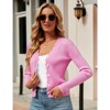 Coolmee Women's Cropped Cardigan Knit ShrugsTops V Neck Button Down Sweaters - 4 of 4