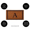 Evergreen Monogram Indoor Outdoor 100% Natural Coir Doormat 28" x 16" |  Letter  "A" - 2 of 3