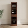 Vynxaria Bar Serving Carts, 35-Inch Brown Walnut Modular Wine Cabinet with Hutch - 4 of 4