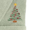 Linum Home Textiles 100% Turkish Cotton Terry Bath Robe Embroidered with Christmas Tree Design - 3 of 3