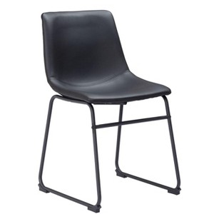 Dining Chair 31.3" H (Set of 2) – Black, Faux Leather Upholstery & Matte Black Steel Base by Zuo Modern - 1 of 4