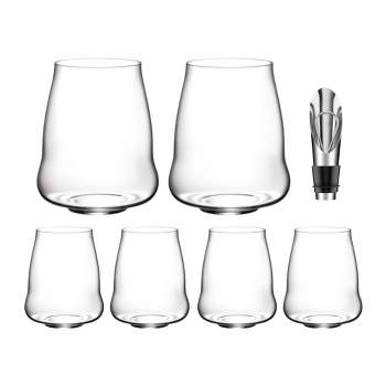 Riedel SL Stemless Wine Glass 21oz (6-Pack) with Cuisinart Wine Pourer with Stopper