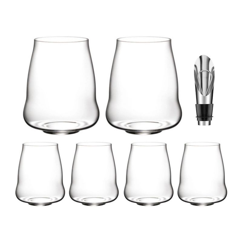 Riedel SL Stemless Wine Glass 21oz (6-Pack) with Cuisinart Wine Pourer with Stopper, 1 of 4