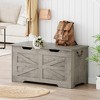 Storage Chest, Toy Chest With Lids, Wood Toy Organizer Box With Safety Hinge, Entryway Storage Trunk Bench, Supports 350 Lbs, for Living Room - 2 of 4