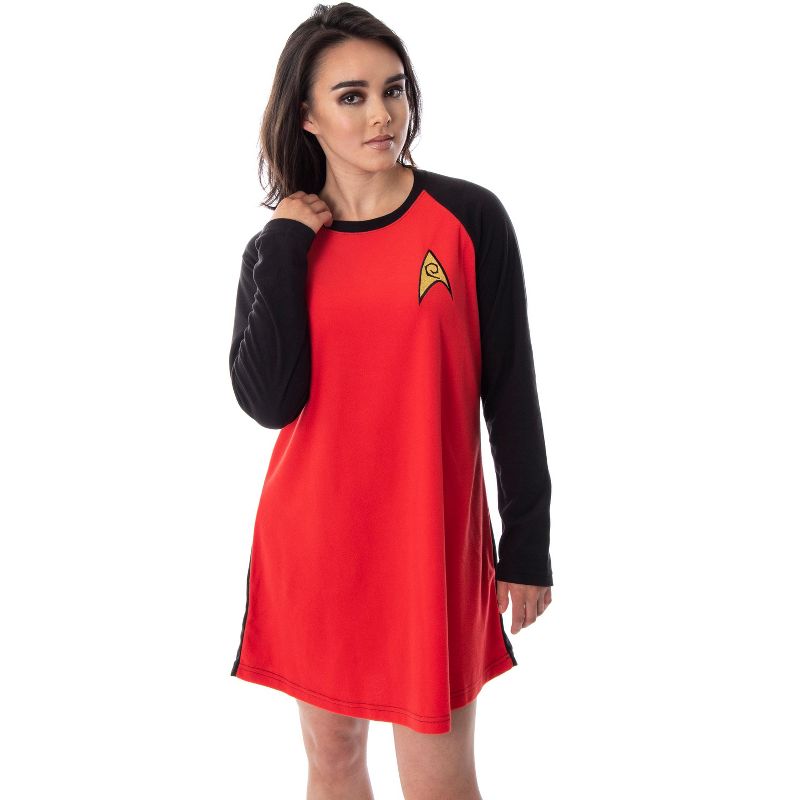 Star Trek Original Series Women's Juniors Raglan Sleep Shirt Nightgown, 1 of 7