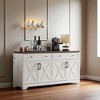 61 Inch TV Stand with Storage Cabinets and Glass Display, Modern Entertainment Center for Living Room, Bedroom, or Office, 61.3” Wide Console - 2 of 4