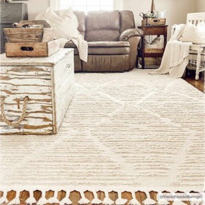 Hauteloom Mengen High/Low Pile Rug with Tassels - 1 of 4