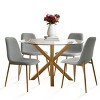 Olive+Oslo 5-piece Round Glass Dining Room Set with 4 Chairs, Oak Dining Table and Chairs for 4, Indoor Furniture - Maison Boucle - image 2 of 4