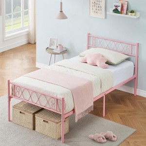 Bed Frame, Metal Bed Frame with Headboard and Footboard, Heavy Duty Noise Free Platform Bed Frame with Strong Slats Support, Under Bed Storage - 1 of 4