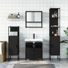 vidaXL 4-Piece Black Engineered Wood Bathroom Furniture Set Modern Space-Saving Wall Mount Storage Cabinets with Mirror and Sinks - 3 of 4