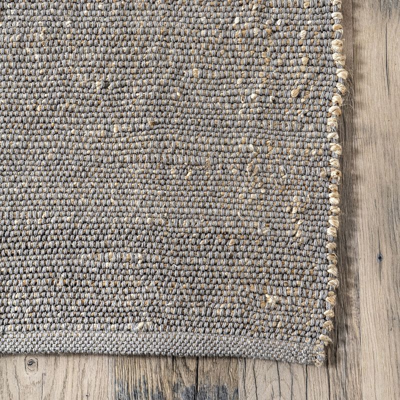 nuLOOM Handwoven Solid Elfriede Jute Cotton Blend Natural Earthy Area Rug for Living Room Bedroom Dining Room Kitchen, 6 of 18