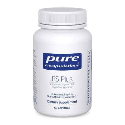 Pure Encapsulations PS Plus - Hypoallergenic Formula for Memory, Brain Processing and Overall Cognitive Function - 60 Capsules