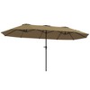 Outsunny 13 ft. Extra Large Patio Umbrella, UPF30+ Double Umbrella Outdoor Patio with Easy Crank Handle, Vents, Coffee - 4 of 4
