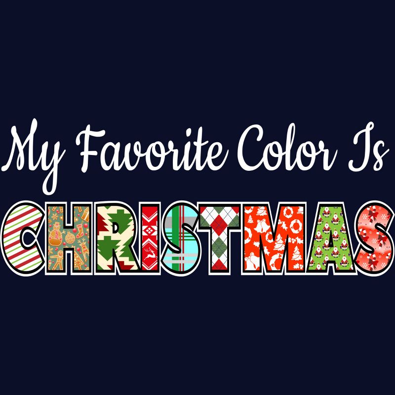 Junior's Design By Humans My Favorite Color Is Christmas By c3gdesigns T-Shirt, 2 of 4