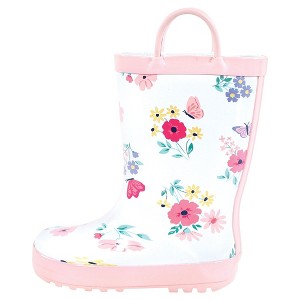 Hudson Baby Infant Girl Rain Boots, Butterfly Floral - 1 of 4