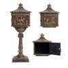 Cast Aluminum Mailbox with Post, Heavy Duty Rust Proof Mailbox with Lock Design, Key, Address Panel and Expansion Bolts for Outside House - 2 of 4