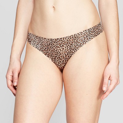 Women's Leopard Print Bonded Micro Thong - Auden™ Orange Xl : Target