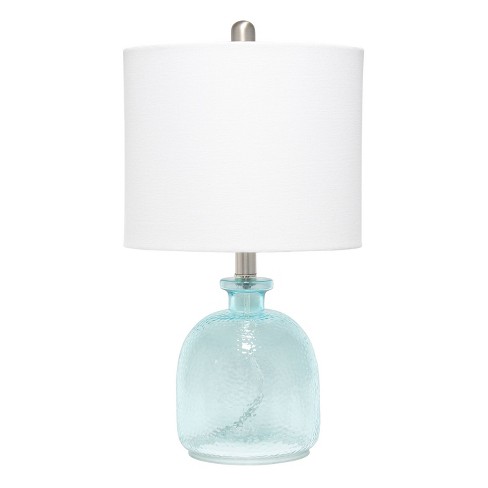 Mercury Hammered Glass Jar Table Lamp With Linen Shade Blue Lalia Home Ul Listed No Assembly Required Target