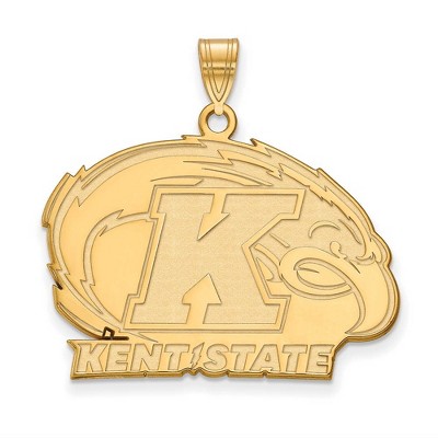 Black Bow Jewelry 14k Yellow Gold Kent State Golden Flashes NCAA Large Pendant