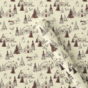30" 20 sq ft Christmas Roll Wrap Snowy Town - Wondershop™ - 1 of 3